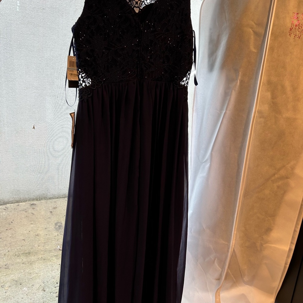 City Studio Blue Embellished Sequin Halter Dress - Picture 2 of 5